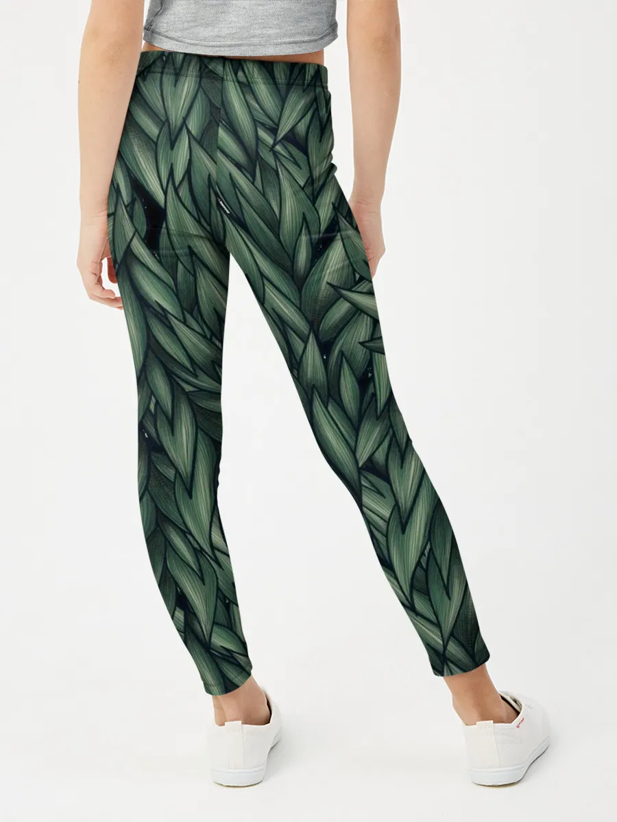 Леггинсы для девочки / Листья