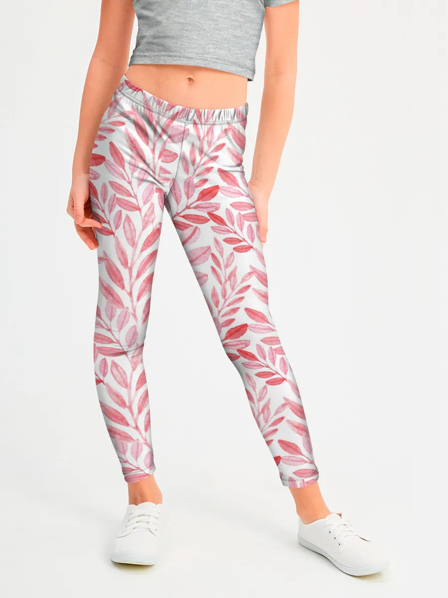 Леггинсы для девочки / Пастельные растения