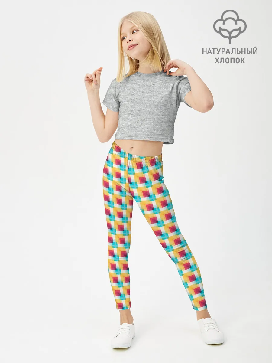 Леггинсы для девочки / Красочные кубы