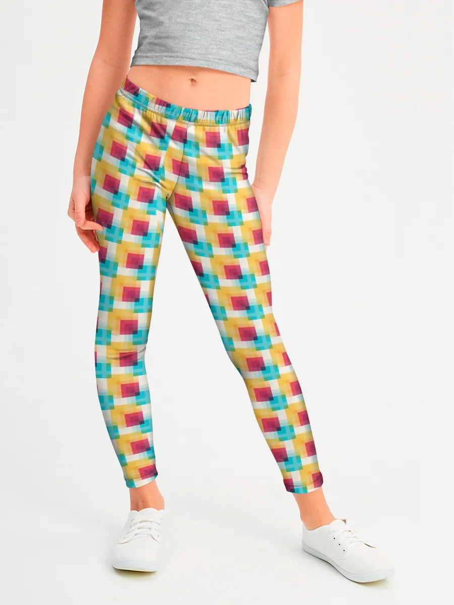 Леггинсы для девочки / Красочные кубы