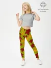 Леггинсы для девочки / осенние листья клён и дуб