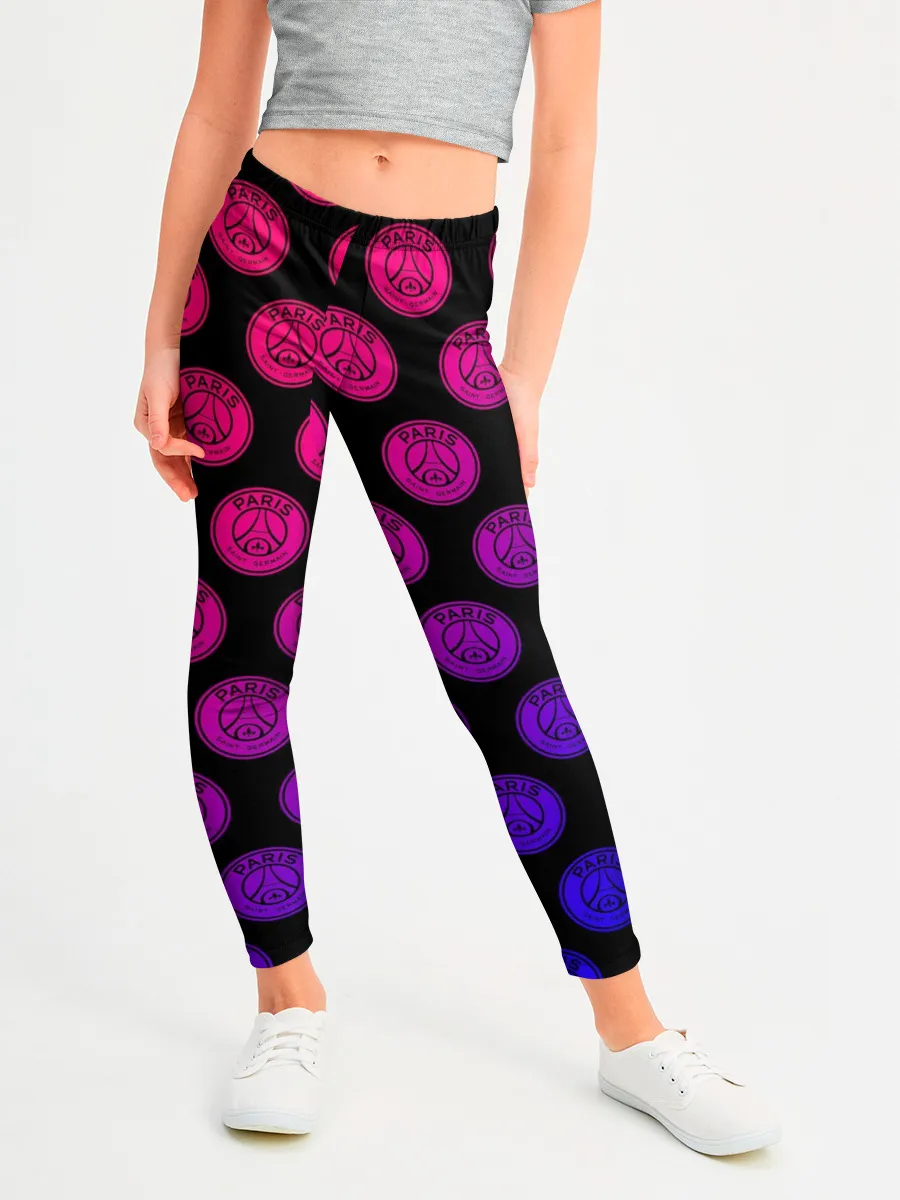 Леггинсы для девочки / ПСЖ Неон