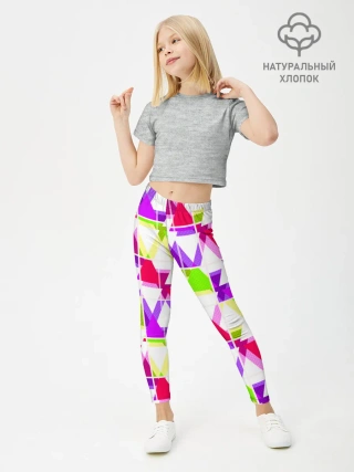 Леггинсы для девочки / Абстрактный яркий узор