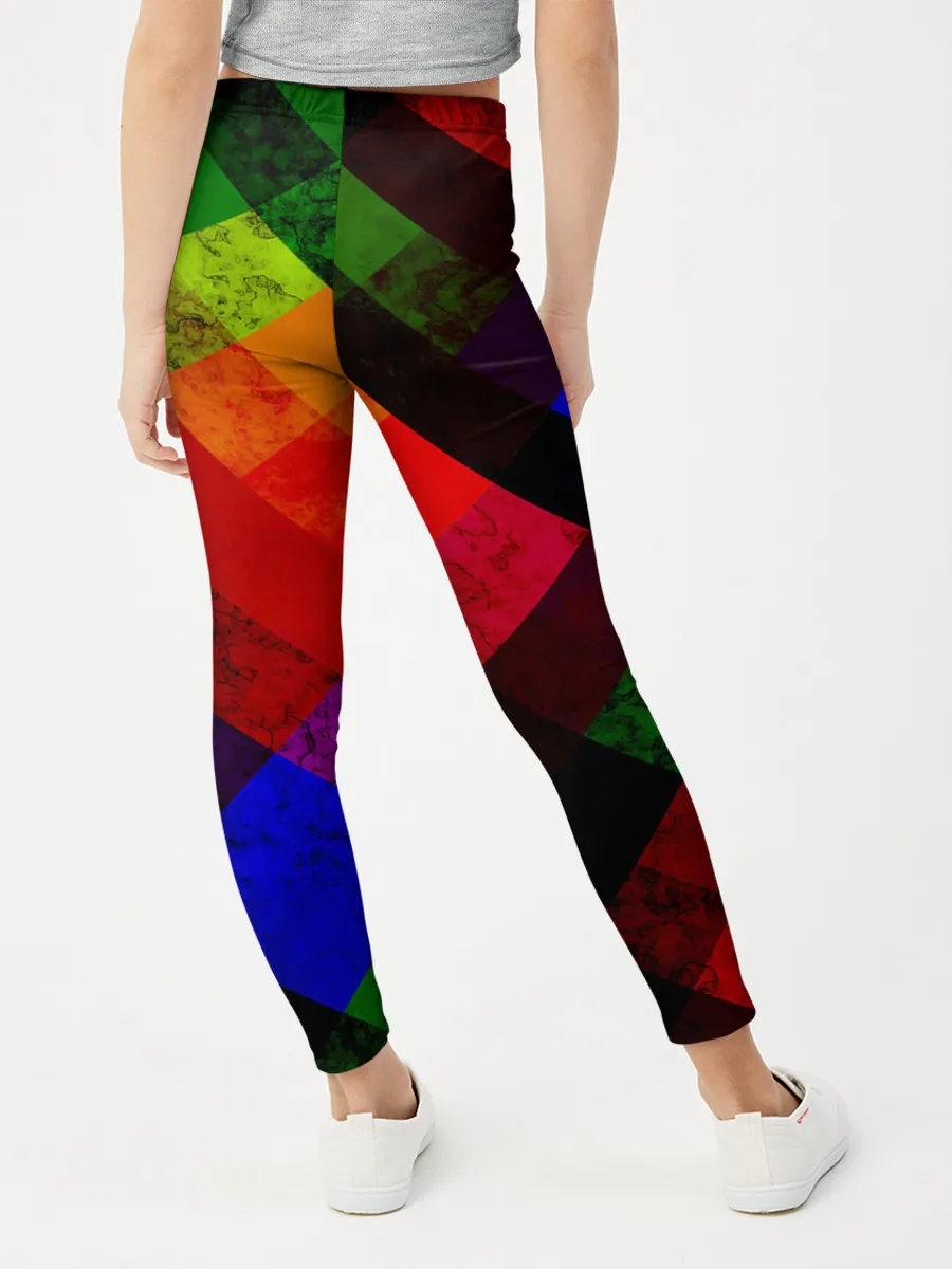 Леггинсы для девочки / Яркий геометрический узор