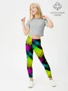 Леггинсы для девочки / Абстрактный разноцветный узор