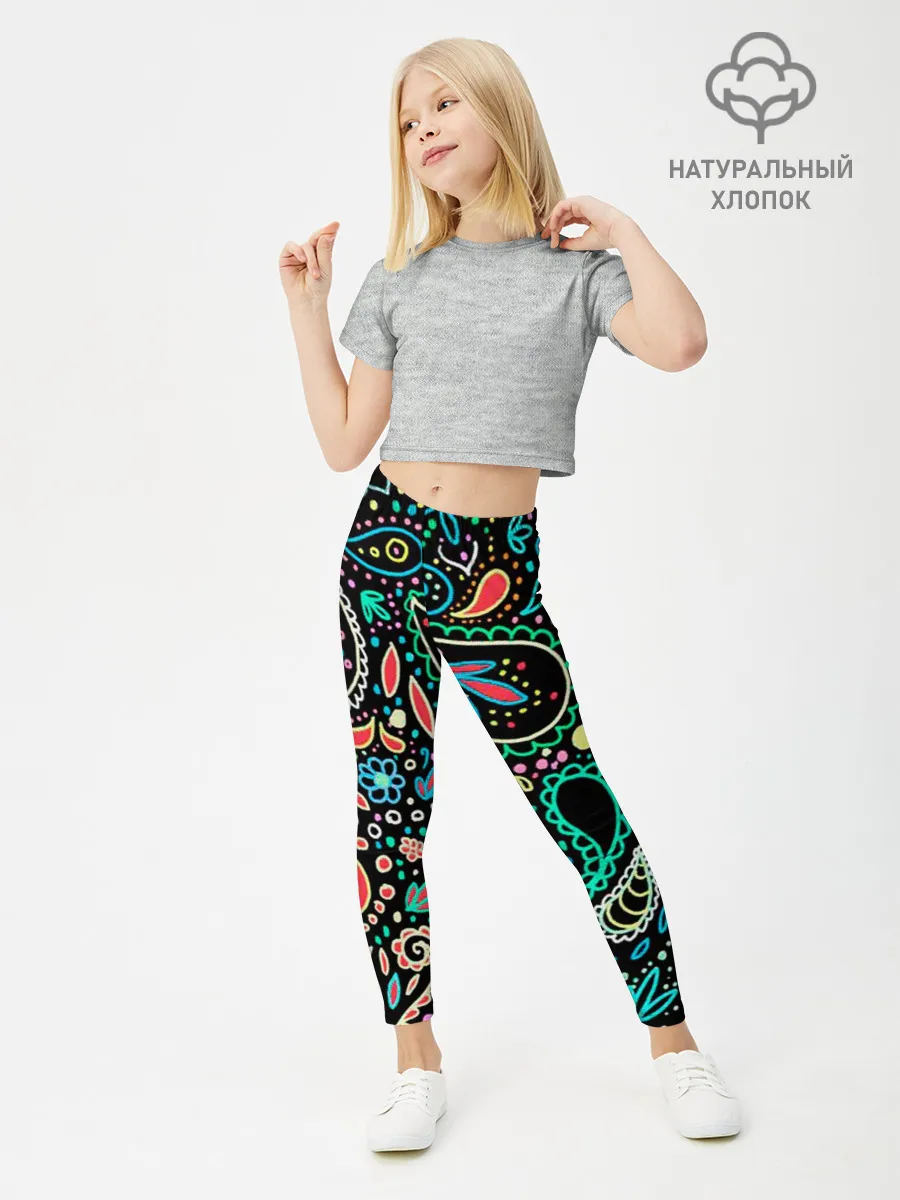 Леггинсы для девочки / Славянские узоры в новом цвете