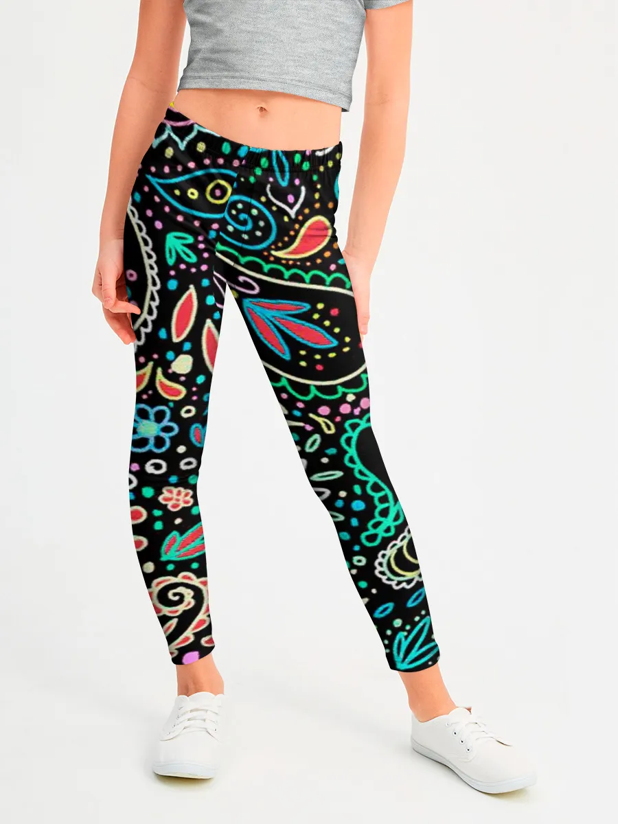 Леггинсы для девочки / Славянские узоры в новом цвете