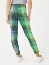 Леггинсы для девочки / Зеленый клетчатый узор