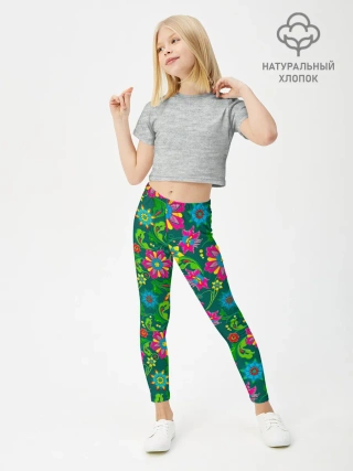 Леггинсы для девочки / Поле разноцветных цветков