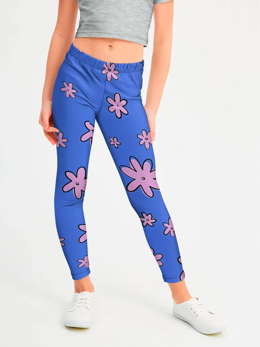 Леггинсы для девочки / Цветочки рисованные