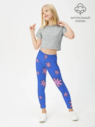Леггинсы для девочки / Цветочки рисованные