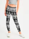 Леггинсы для девочки / Черно-белый орнамент
