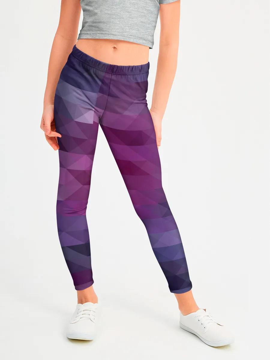 Леггинсы для девочки / Фиолетово-бордовый узор