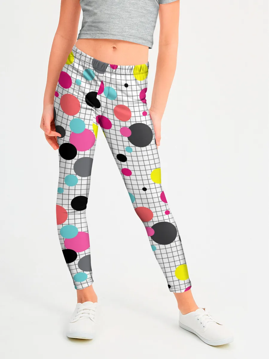 Леггинсы для девочки / Горох разноцветный.