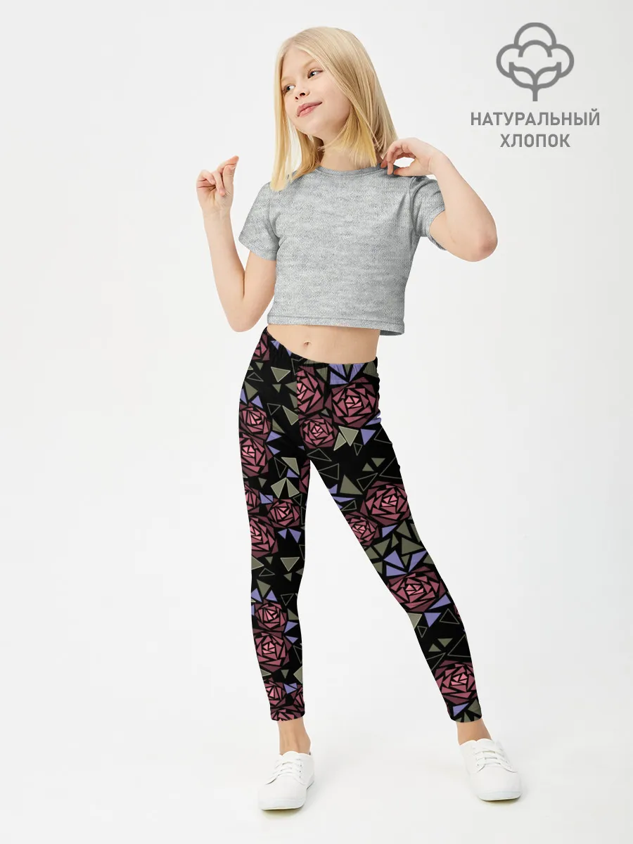 Леггинсы для девочки / Цветочная мозаика