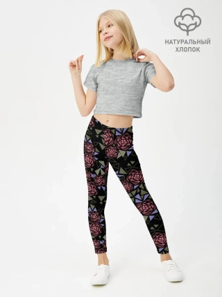 Леггинсы для девочки / Цветочная мозаика