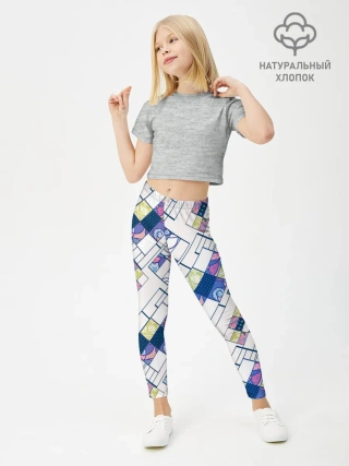 Леггинсы для девочки / Этнический узор пэчворк
