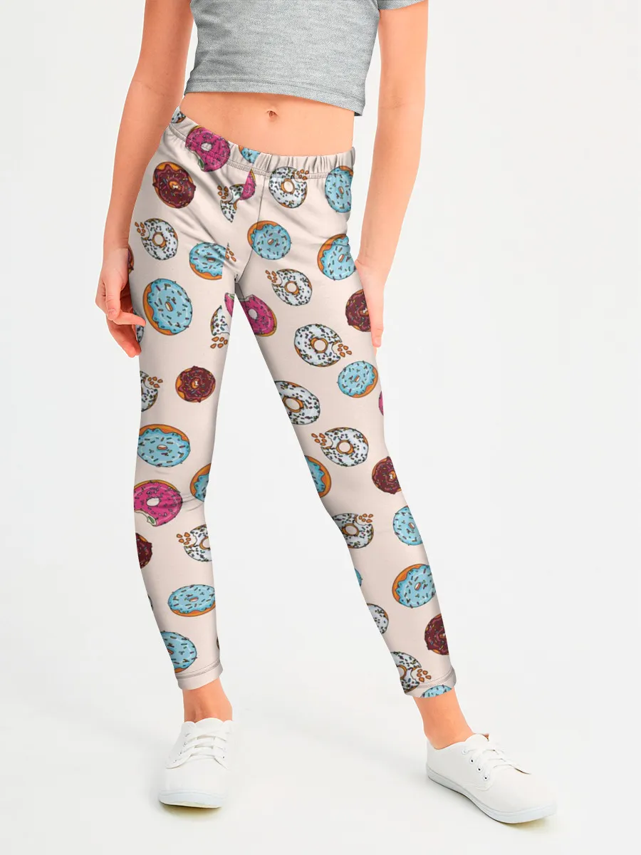 Леггинсы для девочки / Пончики донаты паттерн