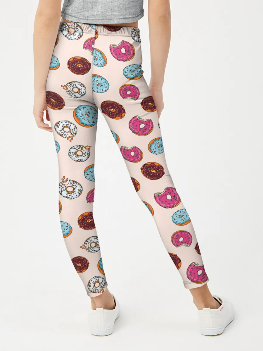 Леггинсы для девочки / Пончики донаты паттерн