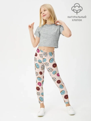 Леггинсы для девочки / Пончики донаты паттерн