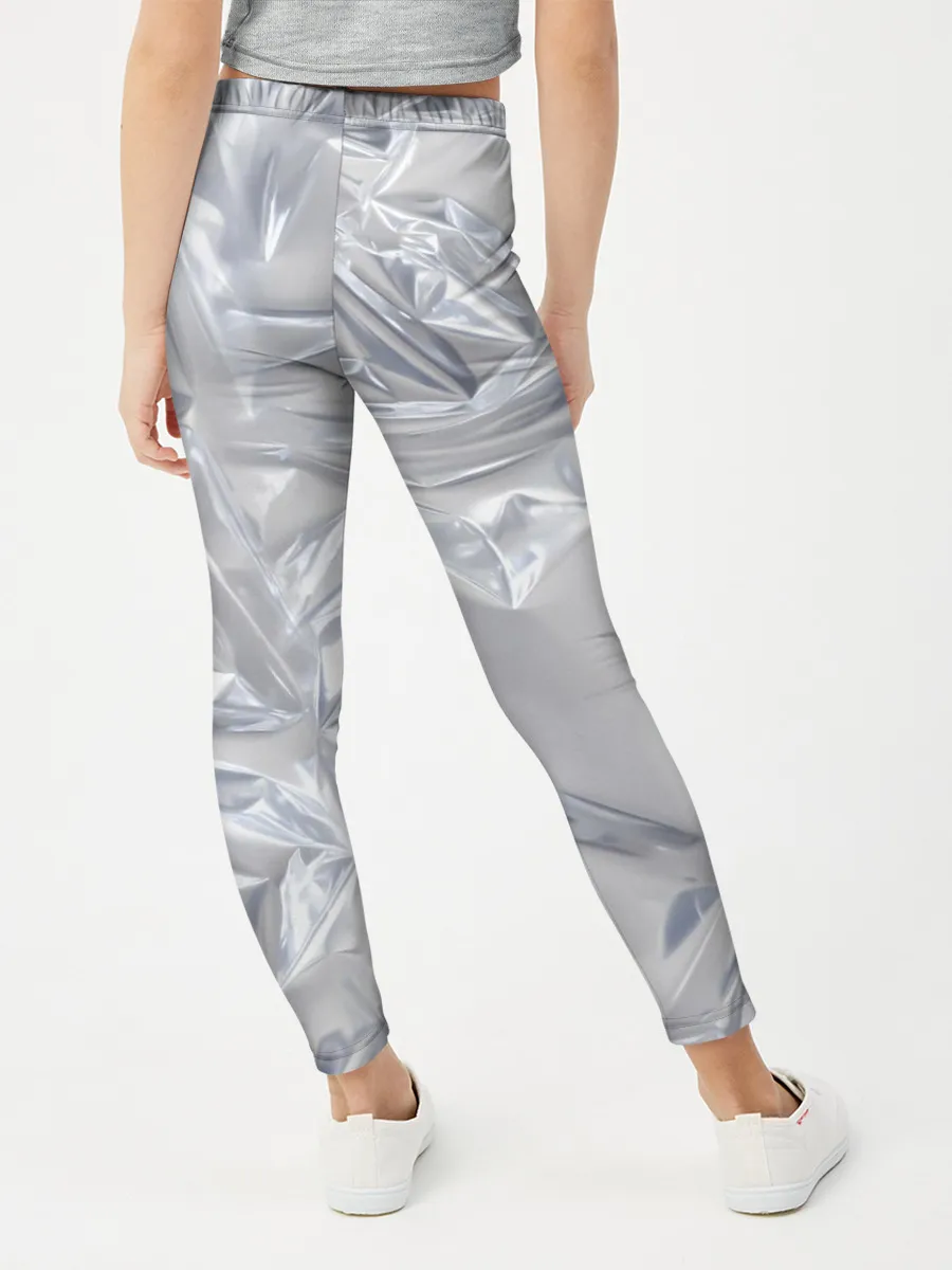 Леггинсы для девочки / Голографичная фольга