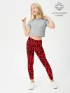 Леггинсы для девочки / Леопард Красный