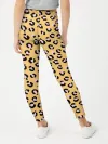 Леггинсы для девочки / Желтый леопардовый принт