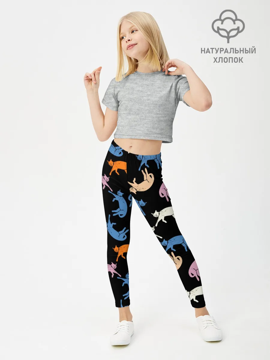 Леггинсы для девочки / Британские кошки паттерн