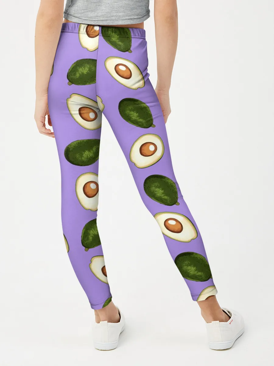 Леггинсы для девочки / Авокадо паттерн