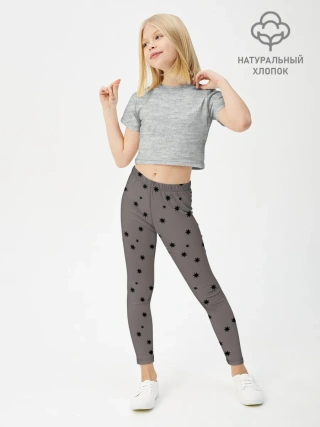 Леггинсы для девочки / Звёзды На коричневом Фоне