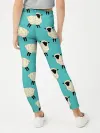 Леггинсы для девочки / Овечки паттерн на бирюзовом