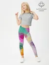 Леггинсы для девочки / Абстрактный разноцветный узор