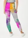 Леггинсы для девочки / Абстрактный разноцветный узор