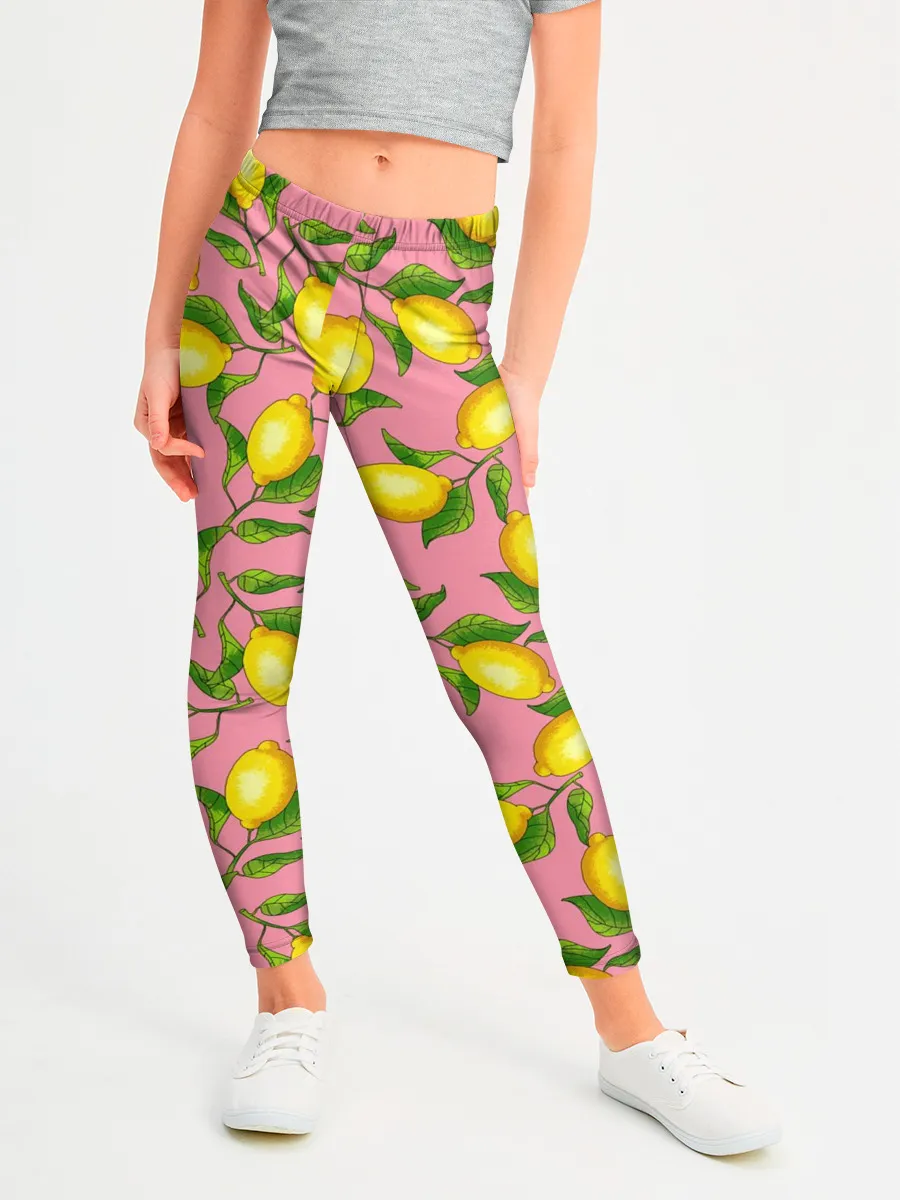 Леггинсы для девочки / Лимоны паттерн