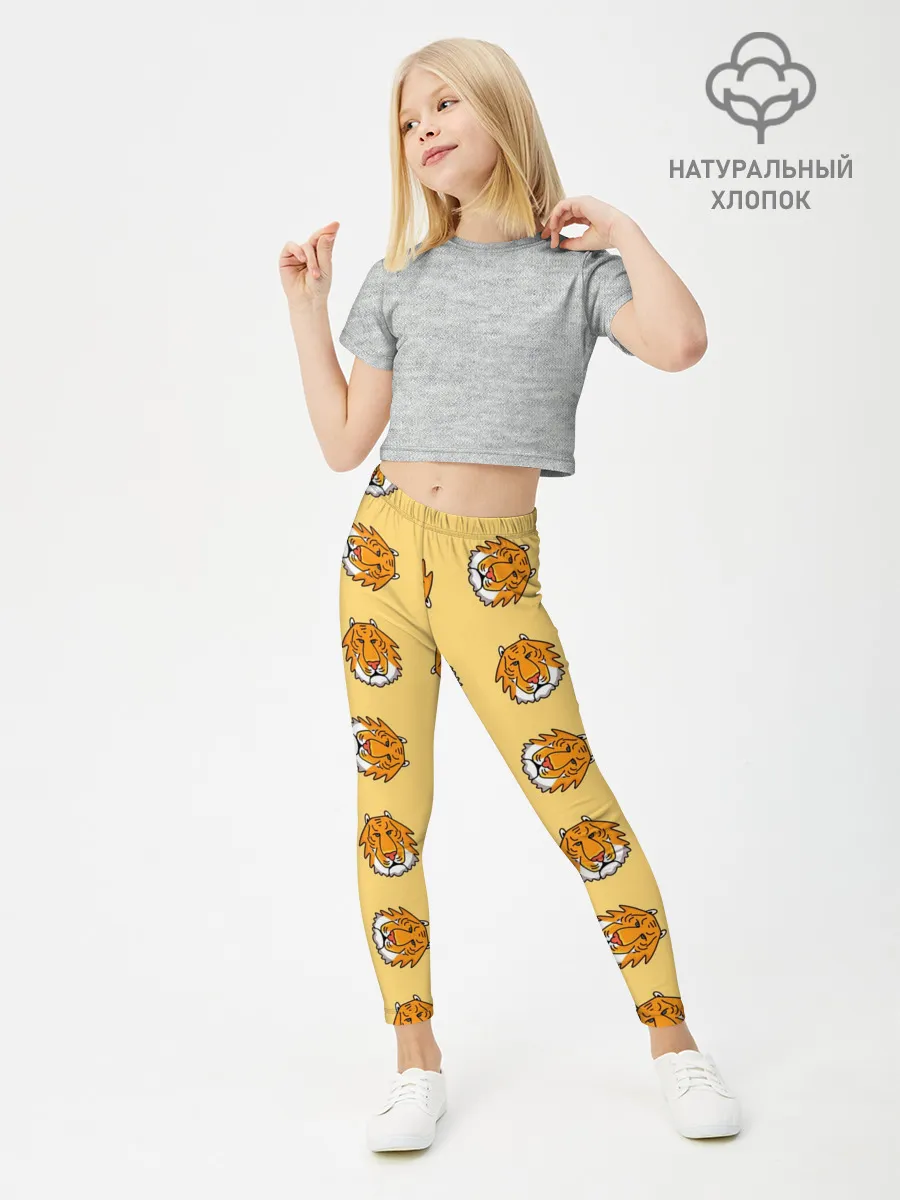 Леггинсы для девочки / Тигры паттерн