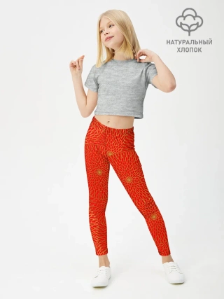 Леггинсы для девочки / ЗОЛОТЫЕ ХРИЗАНТЕМЫ | ПАТТЕРН