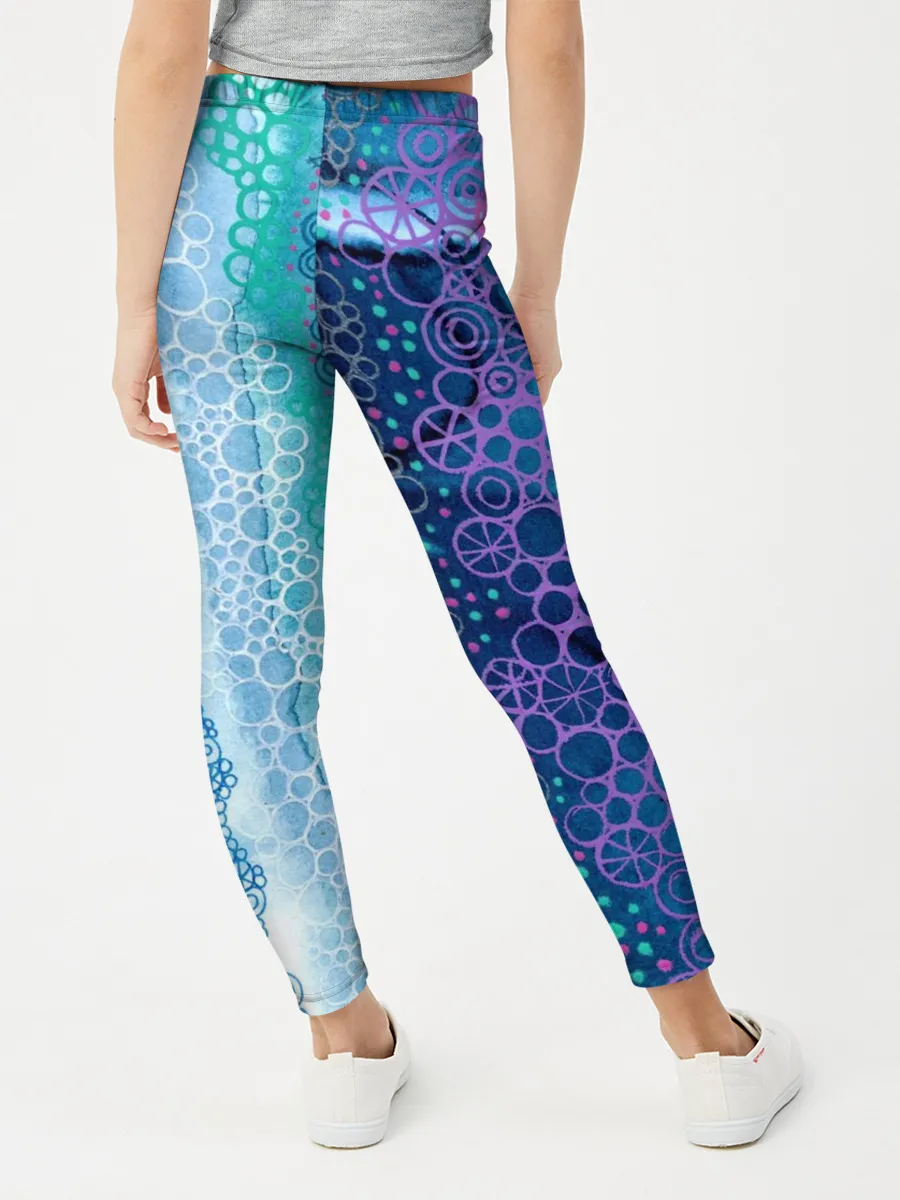 Леггинсы для девочки / Водопад красочной пены