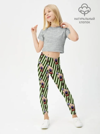 Леггинсы для девочки / ICE SCREAM зеленый паттерн