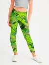 Леггинсы для девочки / Ярко-зеленый абстрактный узор