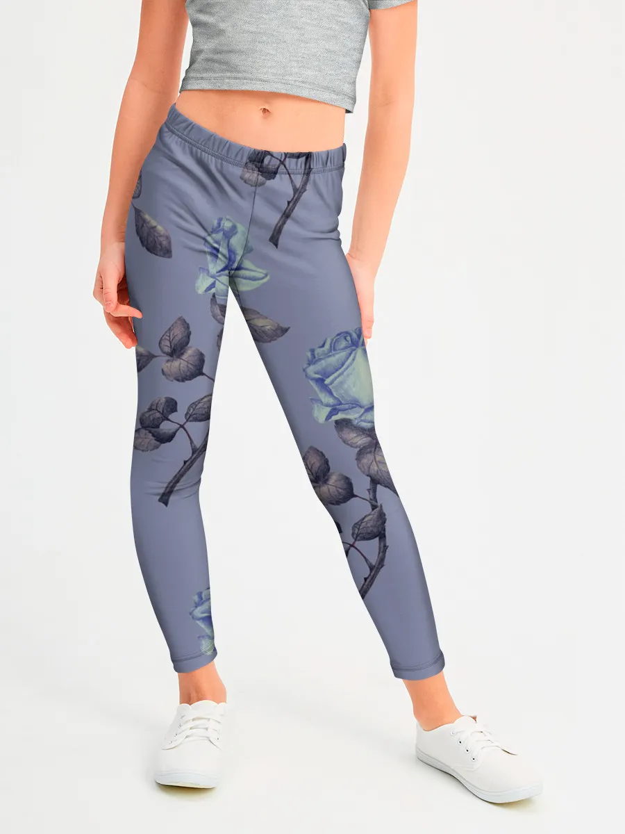 Леггинсы для девочки / Голубые розы