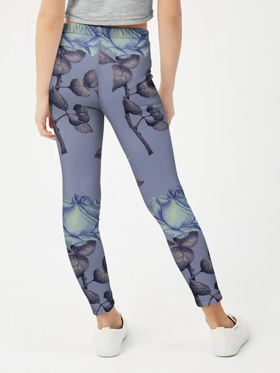 Леггинсы для девочки / Голубые розы