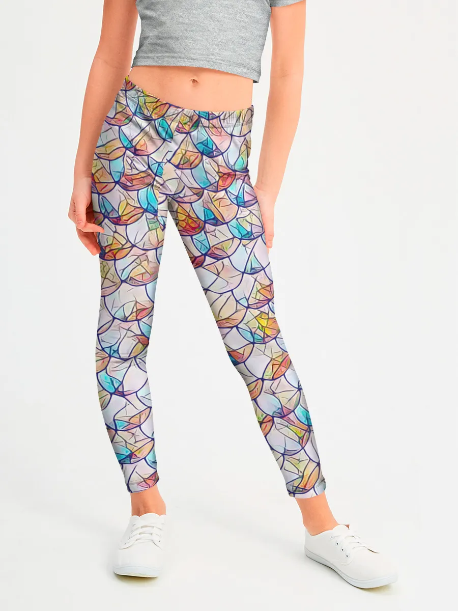 Леггинсы для девочки / Разноцветная чешуя