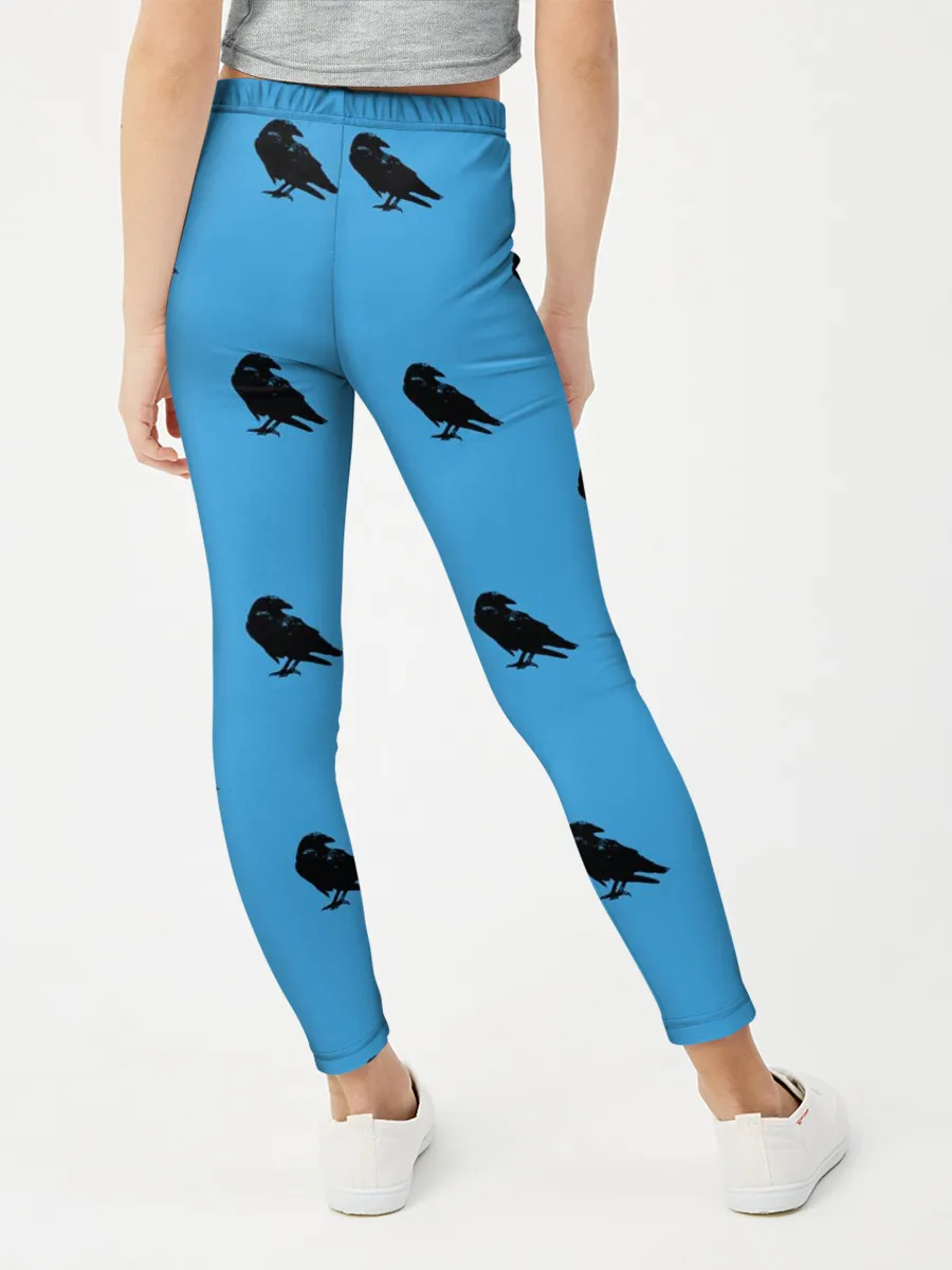 Леггинсы для девочки / Вороны паттерн