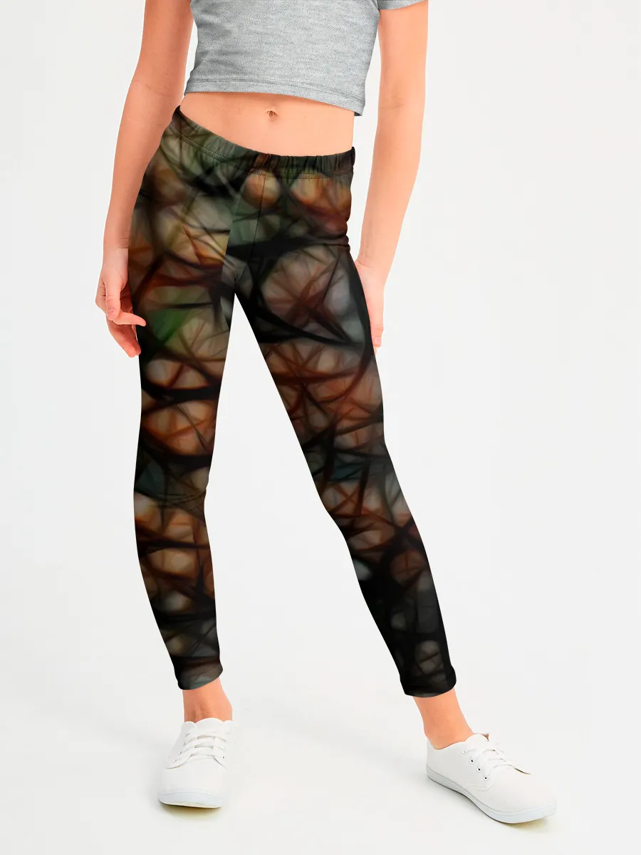 Леггинсы для девочки / Мраморная паутинка