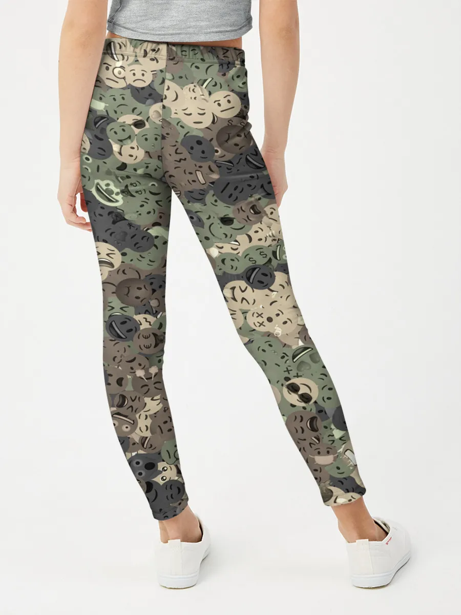 Леггинсы для девочки / Эмодзи камуфляж