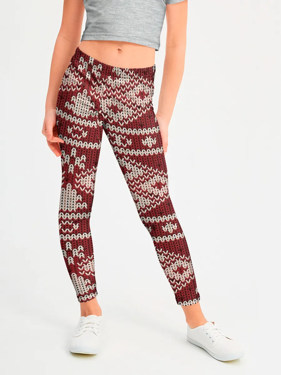 Леггинсы для девочки / Вязаный рисунок