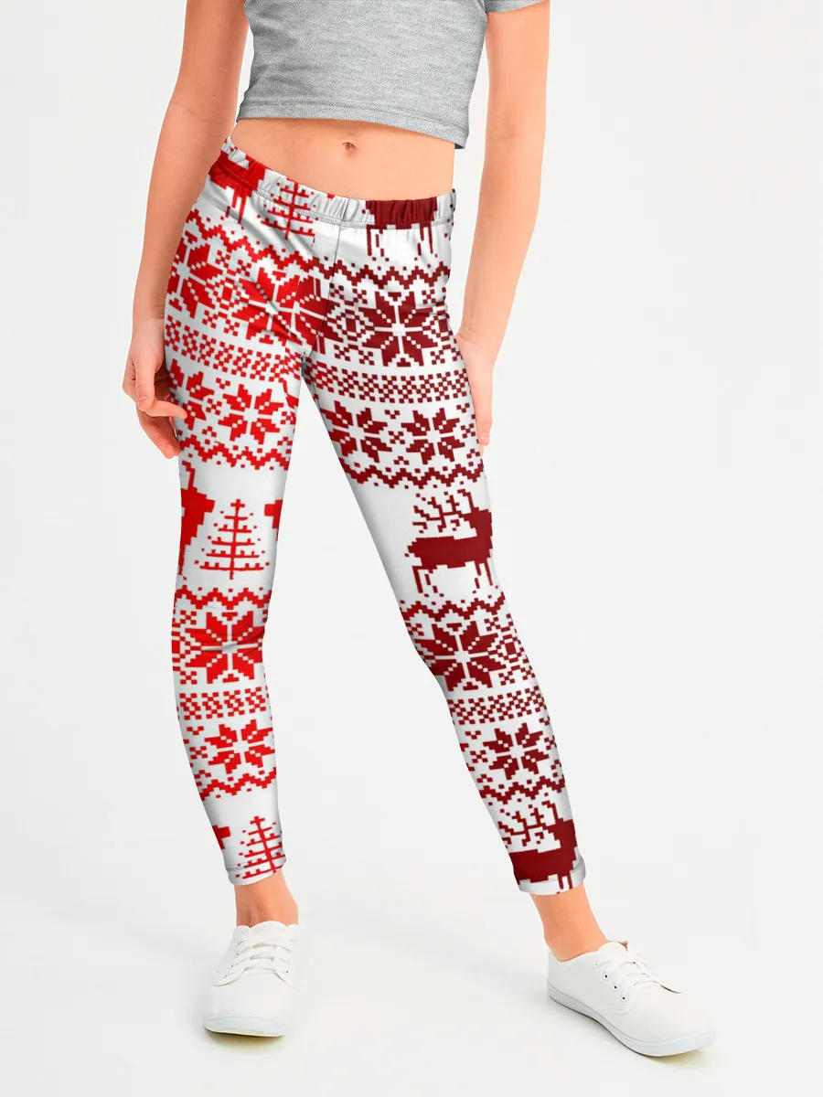 Леггинсы для девочки / Зимний лес