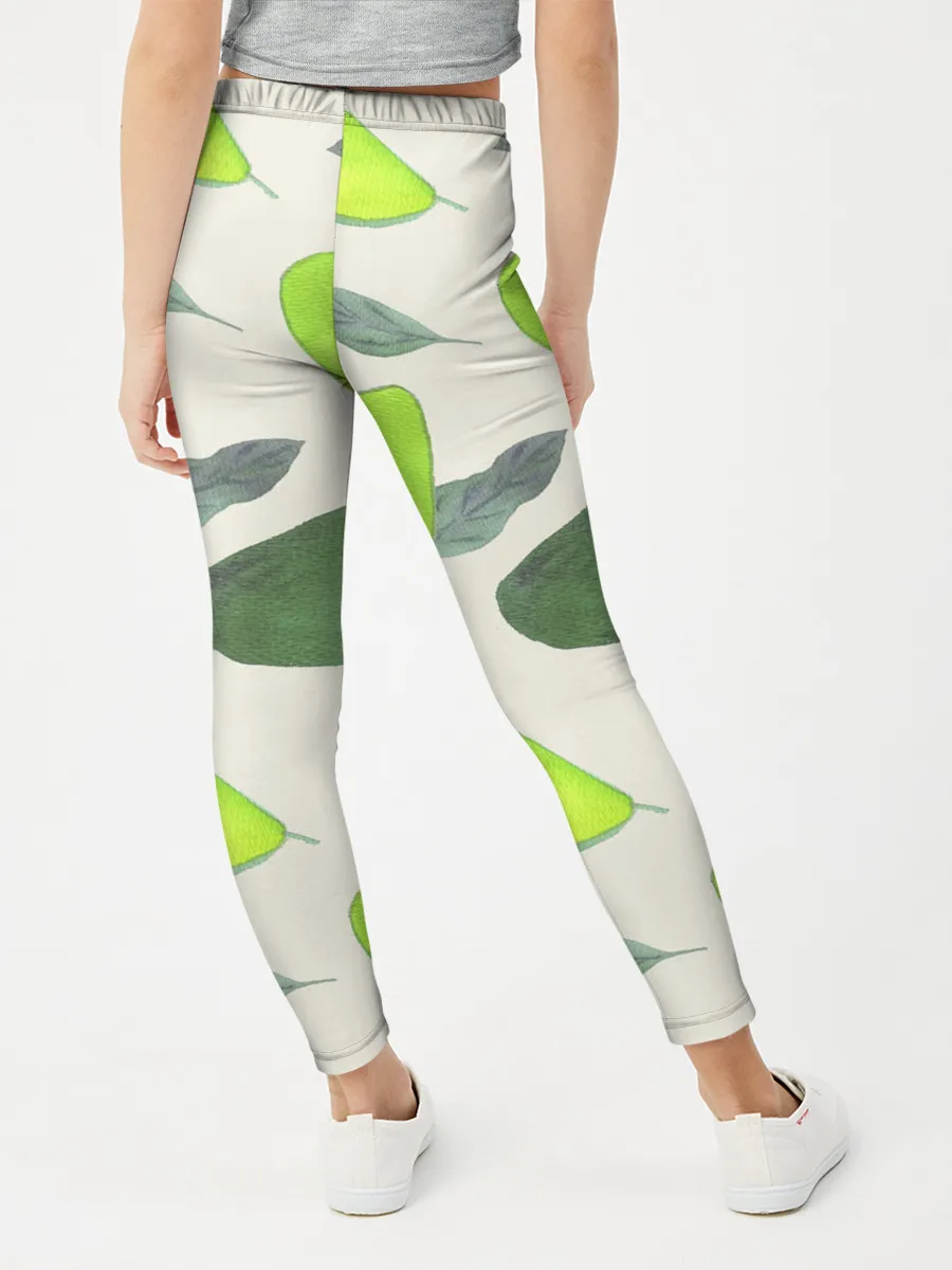 Леггинсы для девочки / Авокадо - фруктовый паттерн