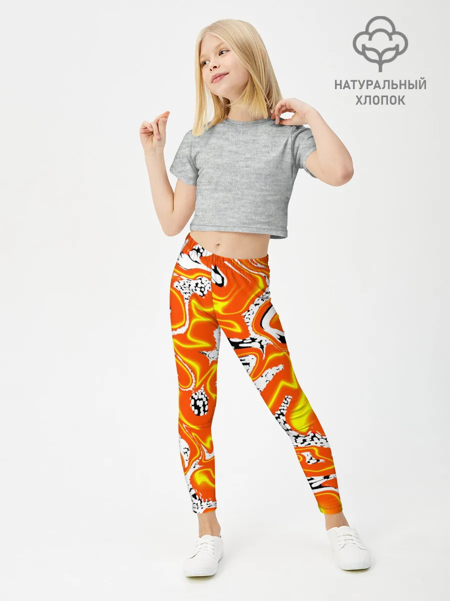 Леггинсы для девочки / Огненные разводы лавы