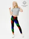 Леггинсы для девочки / Разноцветный мраморный узор